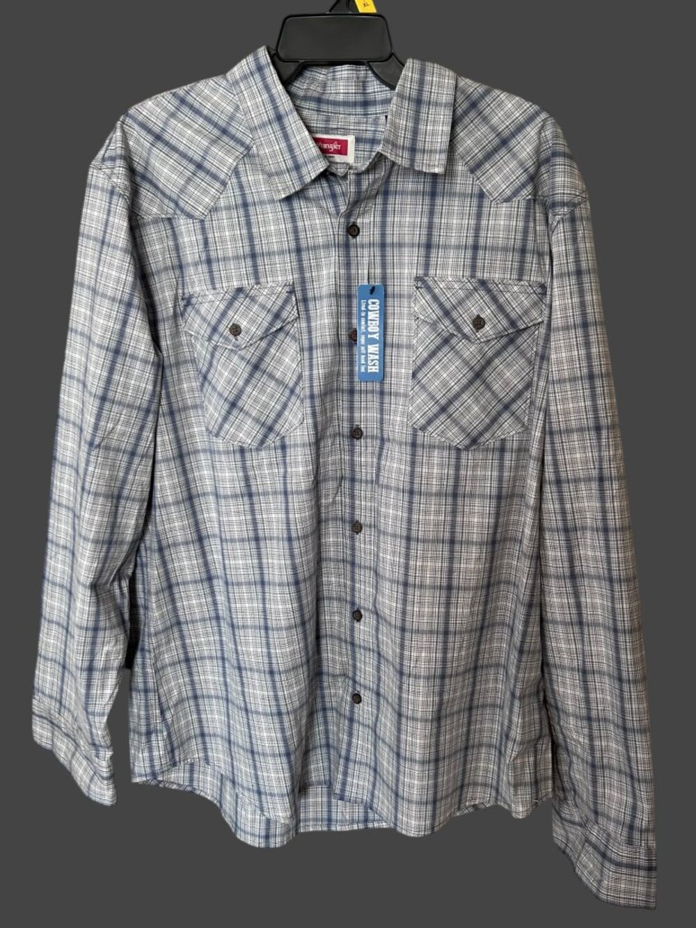 Wrangler Men's Western Plaid Shirt Size XL NWT